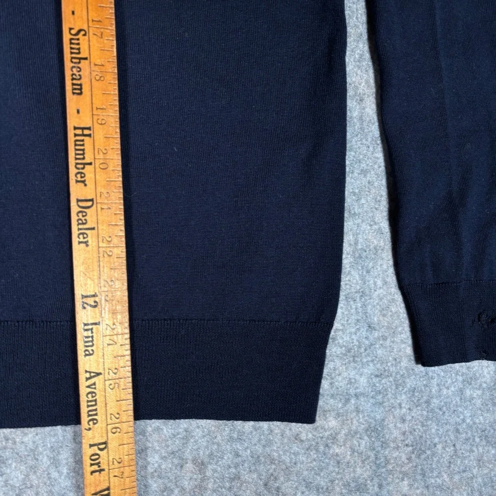 Sandro Paris Merino Wool‎ Cardigan Mens S Navy G0093S DISTRESSED Condition READ